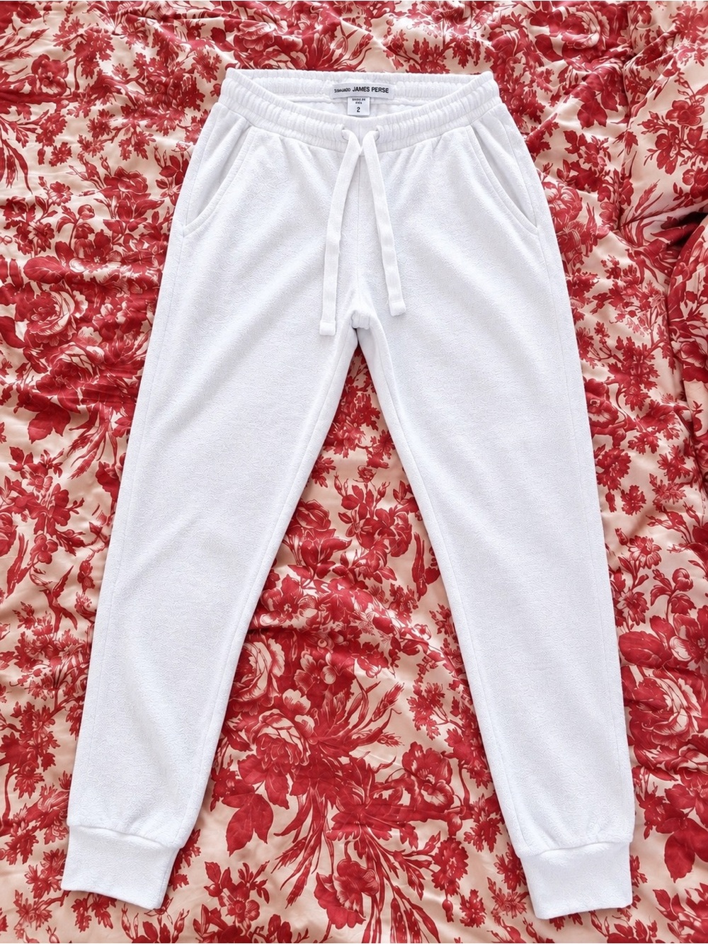 James Perse Standard White Terry Jogger Pants – Size 2 – Made in USA